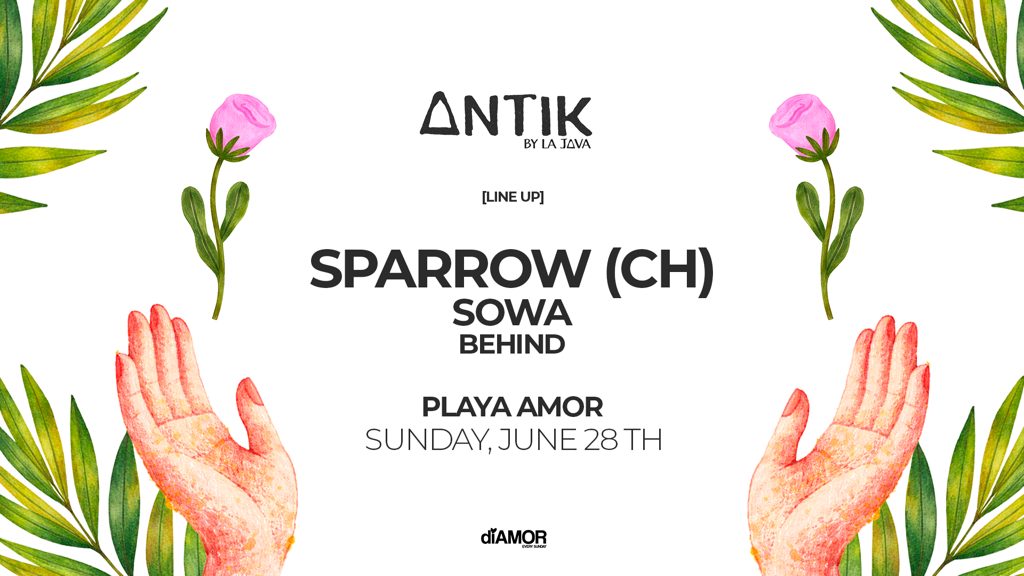 Antik — Sparrow (CH), Sowa, Behind · Playa Amor, 28 juin